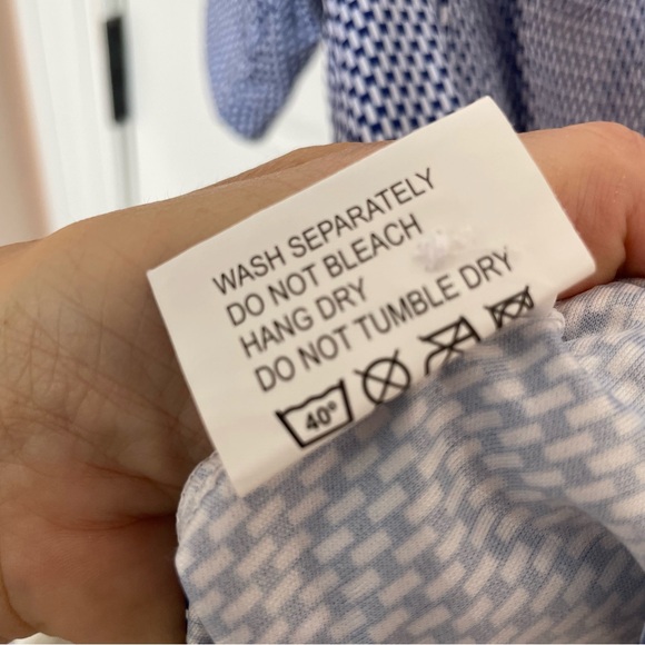 NWOT Collars & Co. Vantage Blue White Relaxed Flex Polo in Size Large - Picture 7 of 7